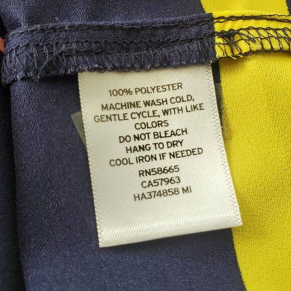 Halogen Striped Color Block Tie Sleeve Blouse Top Size S - Picture 7 of 7